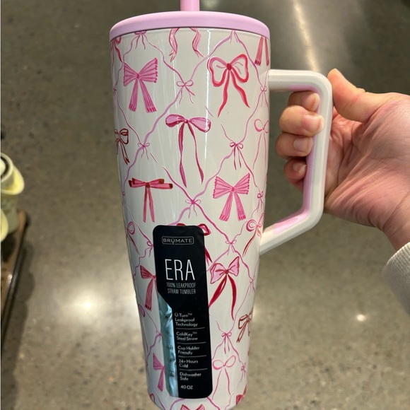 Brumate 40 OZ Era Straw Insulated Tumbler, Color: Bows Pink - Picture 1 of 1